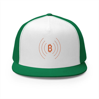 The Bitcoin Broadcast Flat Brim Trucker Hat