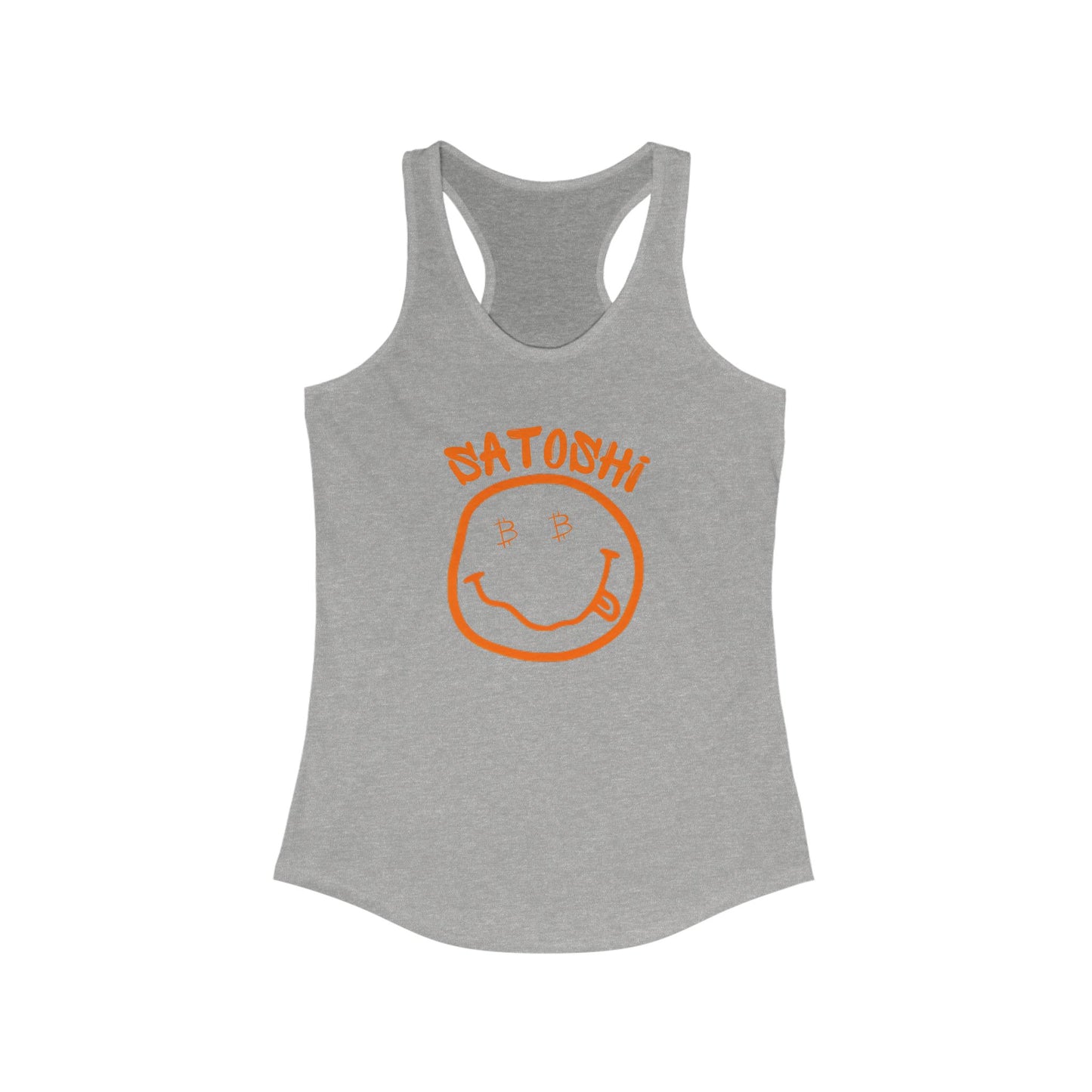 Bitcoin Eyed Satoshi Smiley Women's Racerback Tank