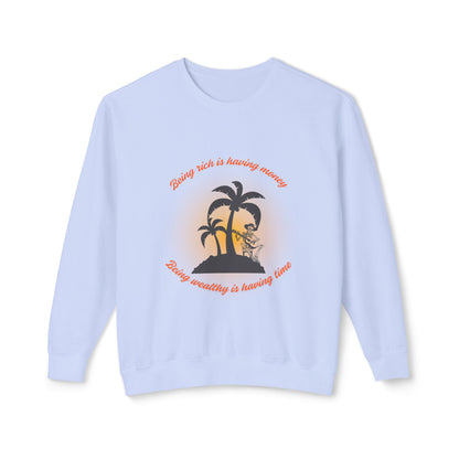 Money Vs Time Sunset Vibes Unisex Lightweight Crewneck Sweatshirt