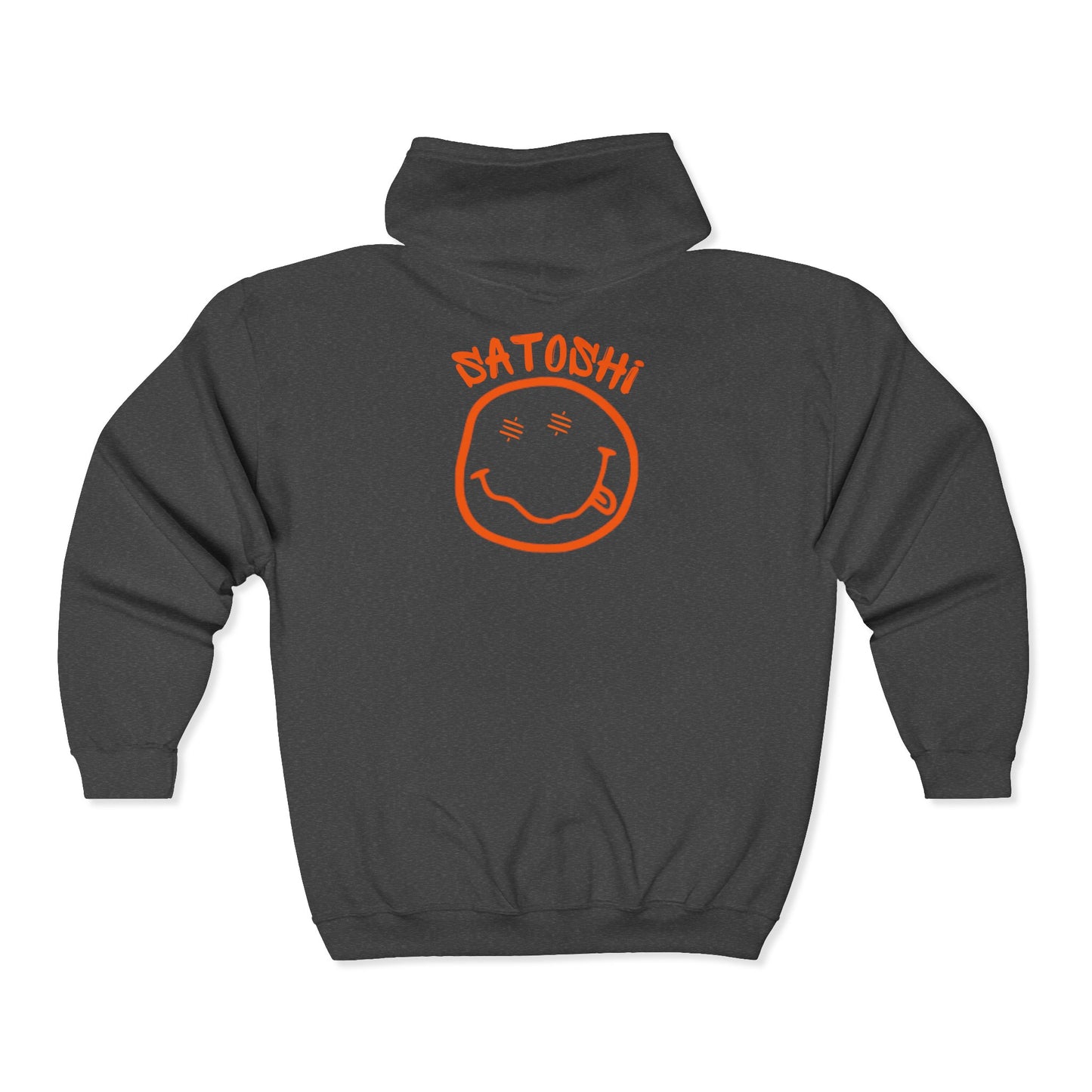 SATS Symbol SATS Eyed Satoshi Smiley Zip Up Hoodie