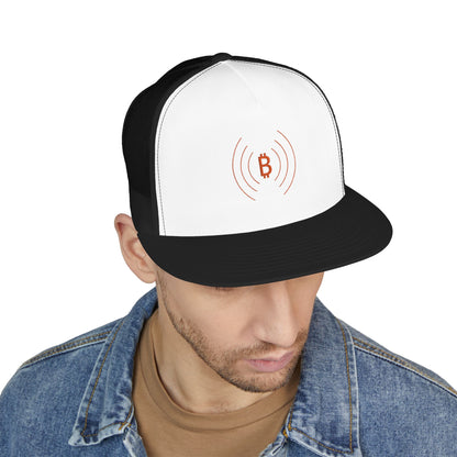The Bitcoin Broadcast Flat Brim Trucker Hat