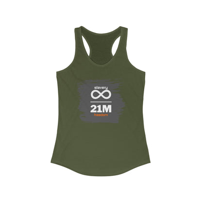 Slavery Infinity 21M Freedom Women's Racerback Tank