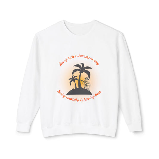 Money Vs Time Sunset Vibes Unisex Lightweight Crewneck Sweatshirt