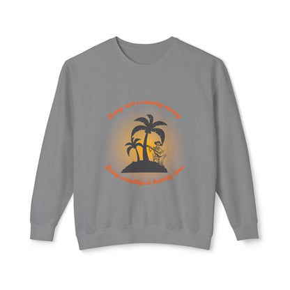 Money Vs Time Sunset Vibes Unisex Lightweight Crewneck Sweatshirt