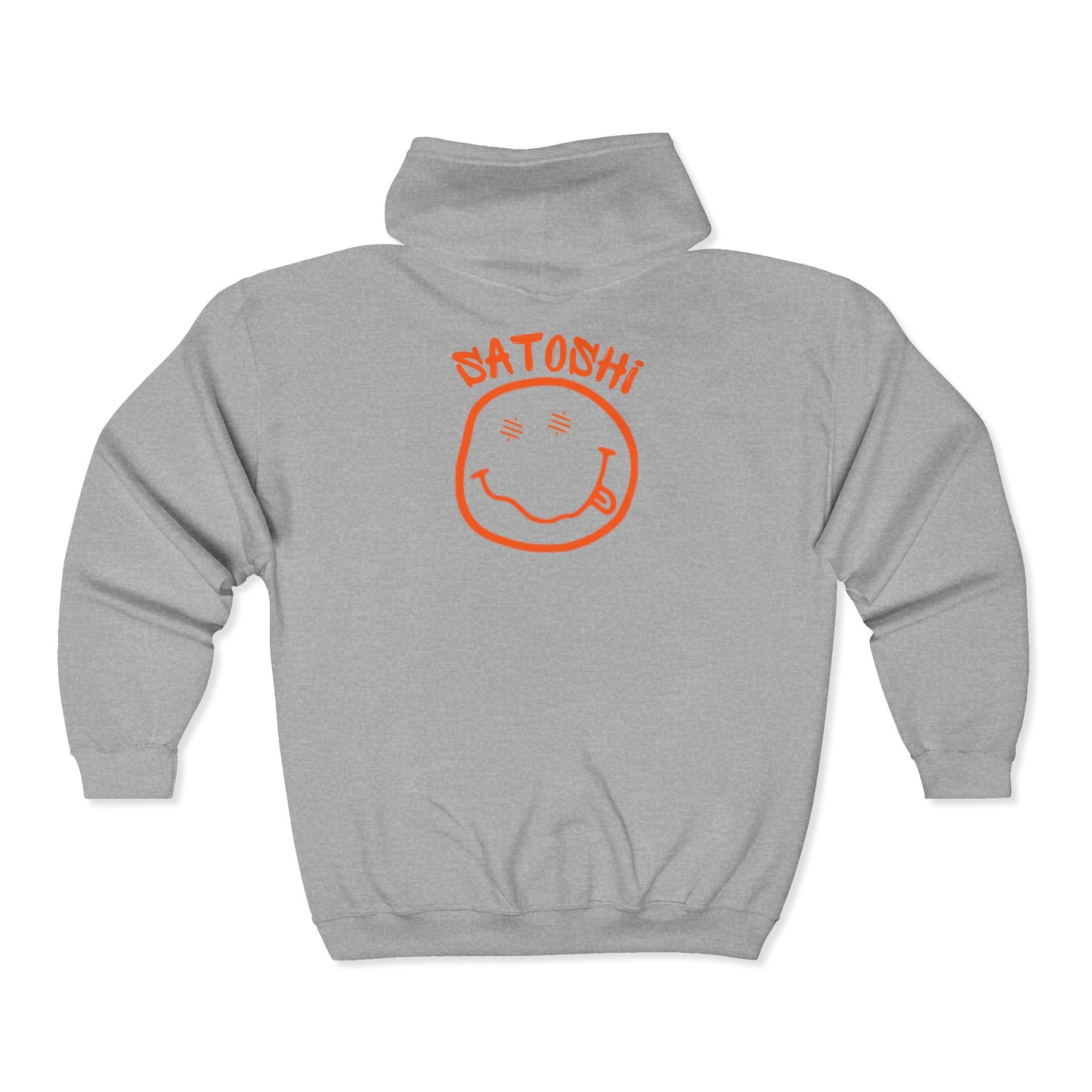 SATS Symbol SATS Eyed Satoshi Smiley Zip Up Hoodie