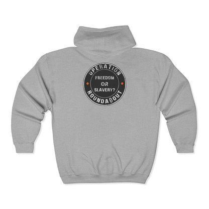 SATS Symbol Freedom Or Slavery Operation Roundabout Zip Up Hoodie