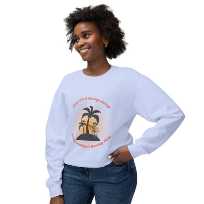 Money Vs Time Sunset Vibes Unisex Lightweight Crewneck Sweatshirt