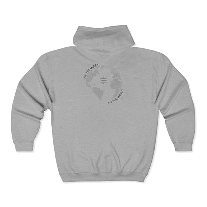 SATS Symbol Fix The Money Fix The World Zip Up Hoodie