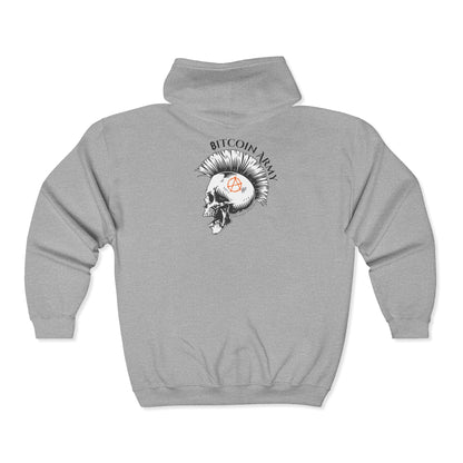 SATS Symbol Bitcoin Army Hard Money Anarchists Zip Up Hoodie