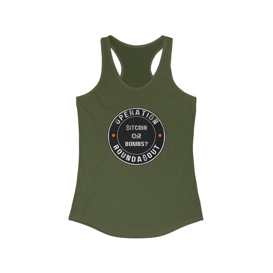 Bitcoin Or Bombs Operation Roundabout Women's Racerback Tank