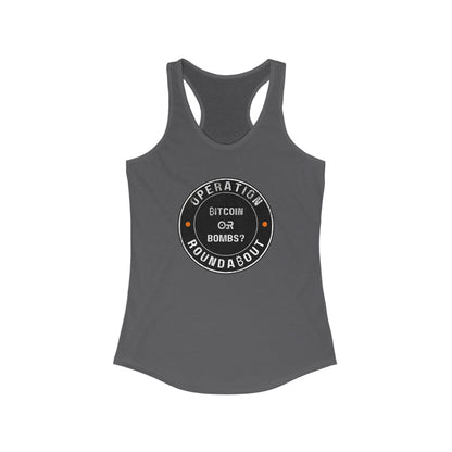 Bitcoin Or Bombs Operation Roundabout Women's Racerback Tank