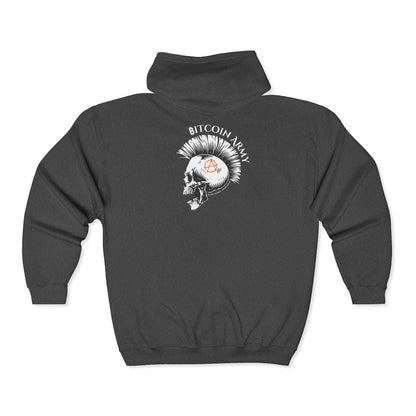 SATS Symbol Bitcoin Army Hard Money Anarchists Zip Up Hoodie
