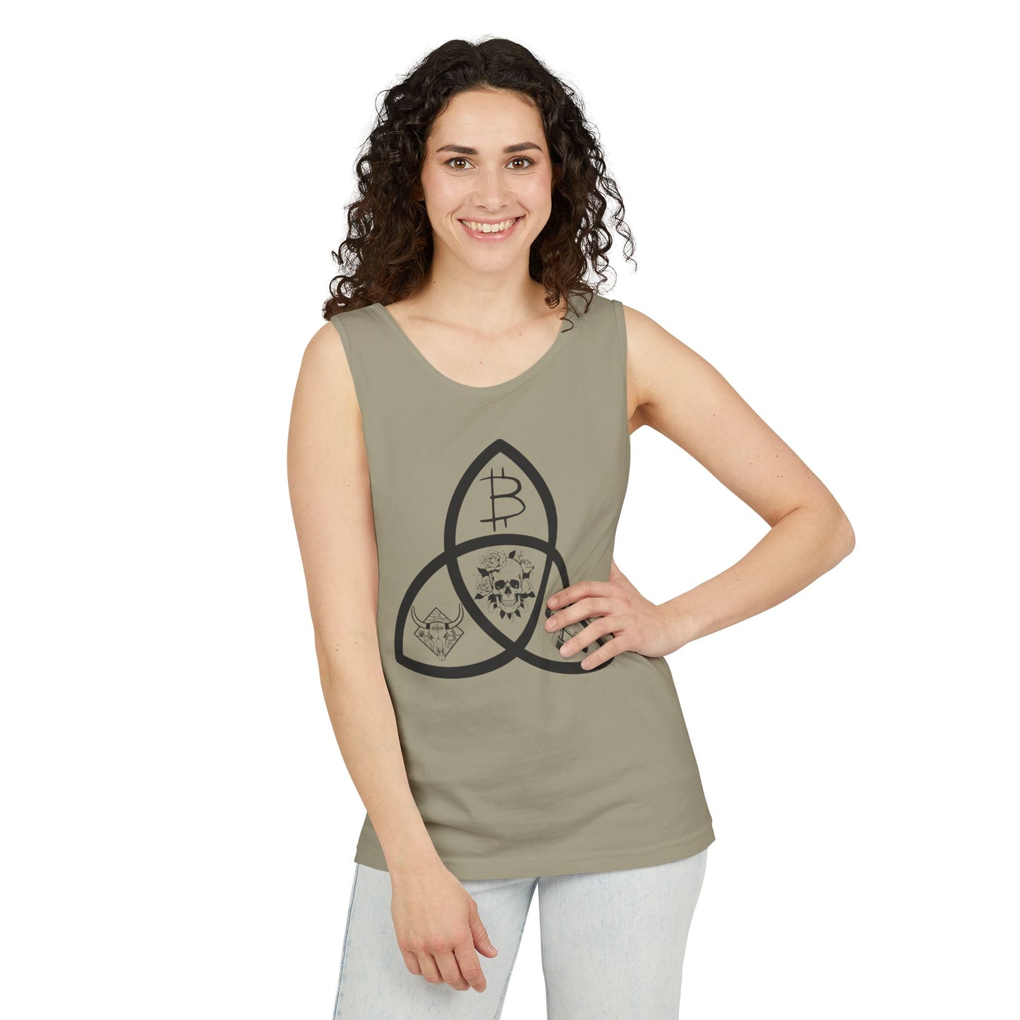 Beef Barbells & Bitcoin Trifecta Trendy Unisex Tank Top