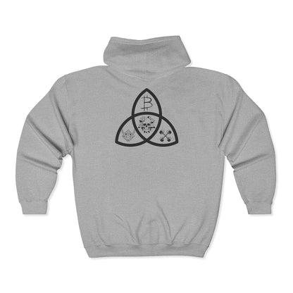 SATS Symbol Beef Barbells & Bitcoin Zip Up Hoodie