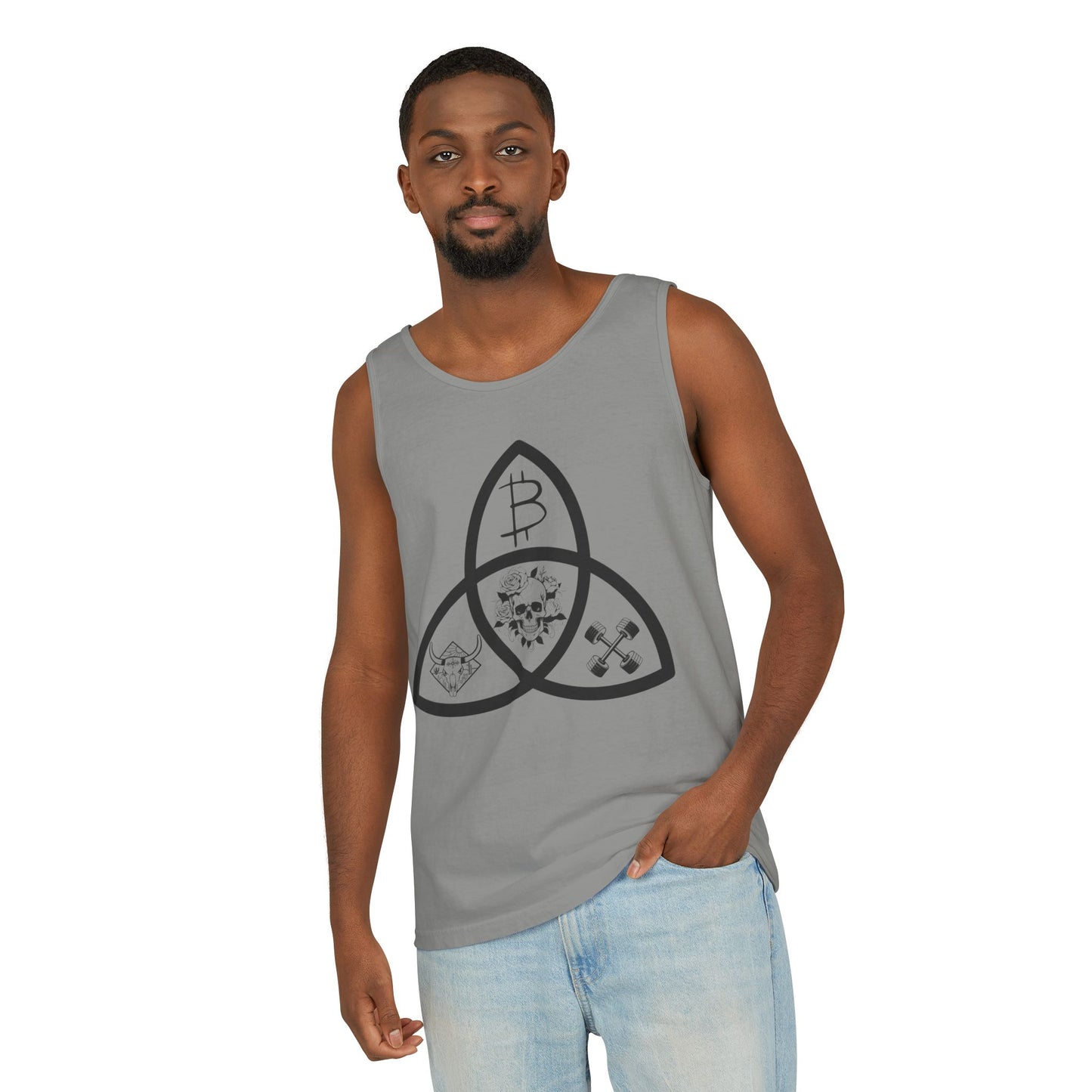 Beef Barbells & Bitcoin Trifecta Trendy Unisex Tank Top