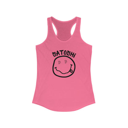 Bitcoin Eyed Satoshi Smiley Women's Racerback Tank