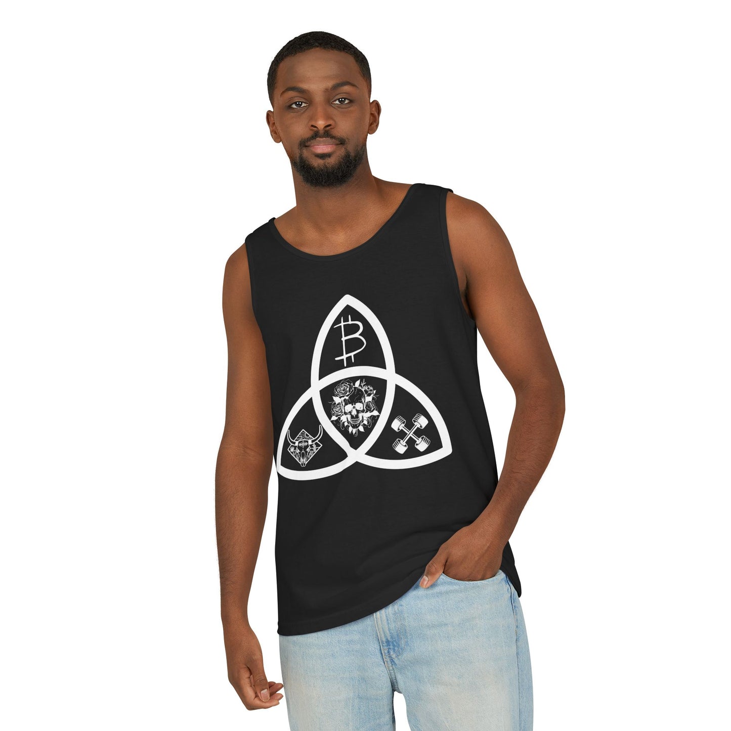 Beef Barbells & Bitcoin Trifecta Trendy Unisex Tank Top