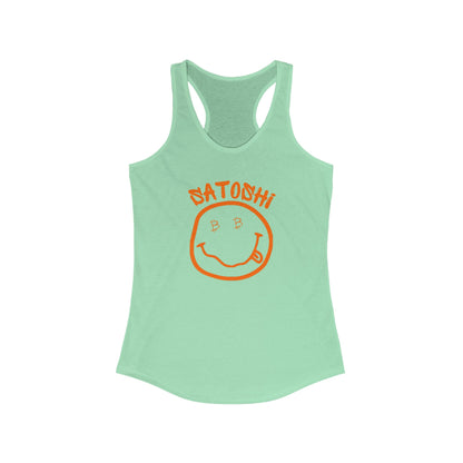 Bitcoin Eyed Satoshi Smiley Women's Racerback Tank