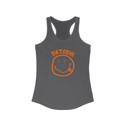 Bitcoin Eyed Satoshi Smiley Women's Racerback Tank
