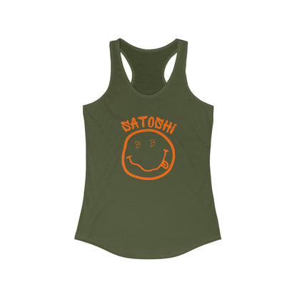 Bitcoin Eyed Satoshi Smiley Women's Racerback Tank