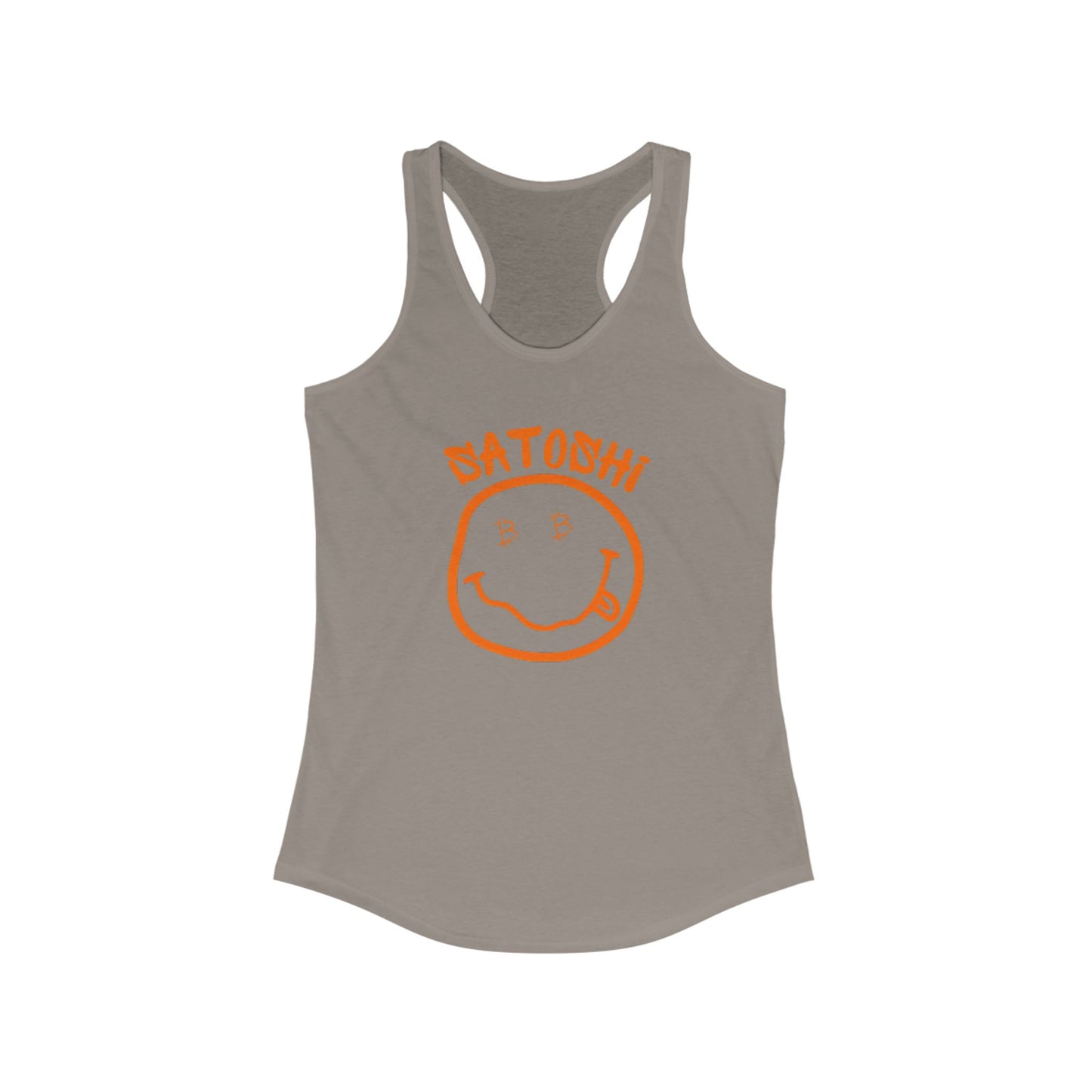 Bitcoin Eyed Satoshi Smiley Women's Racerback Tank