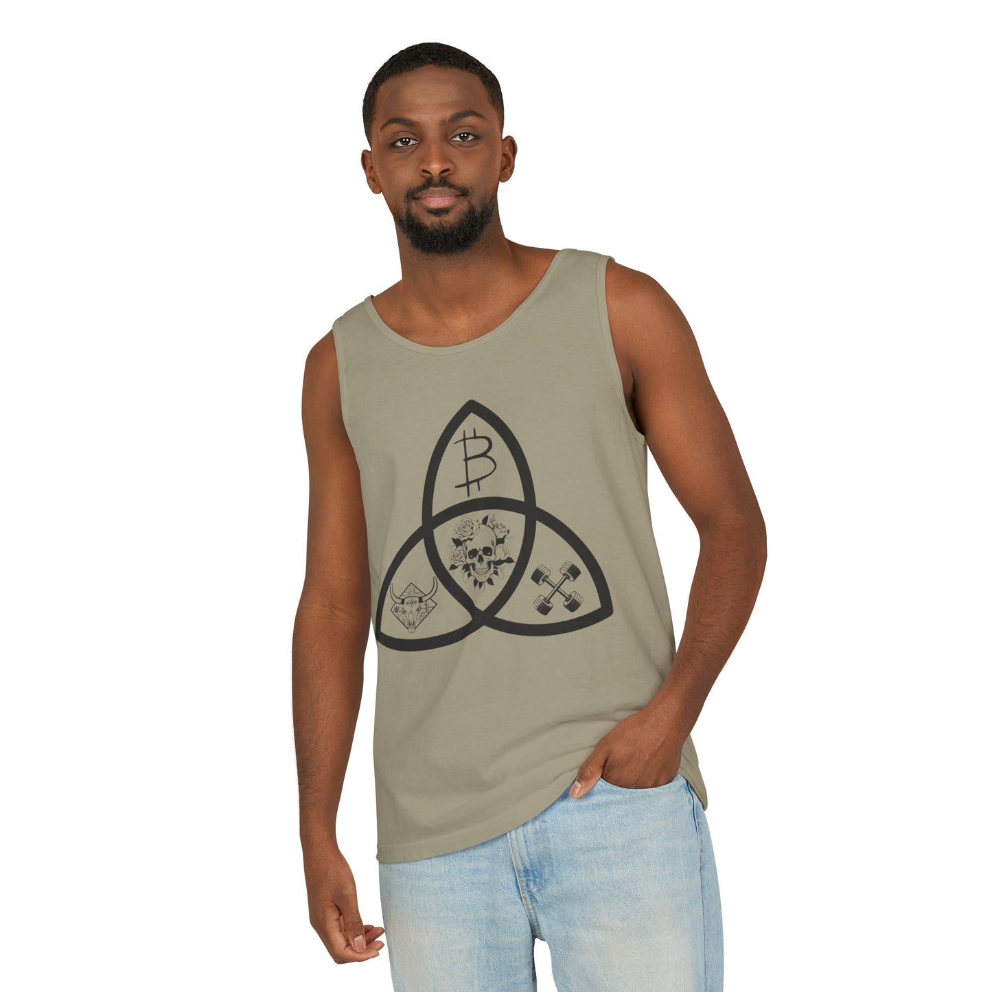 Beef Barbells & Bitcoin Trifecta Trendy Unisex Tank Top
