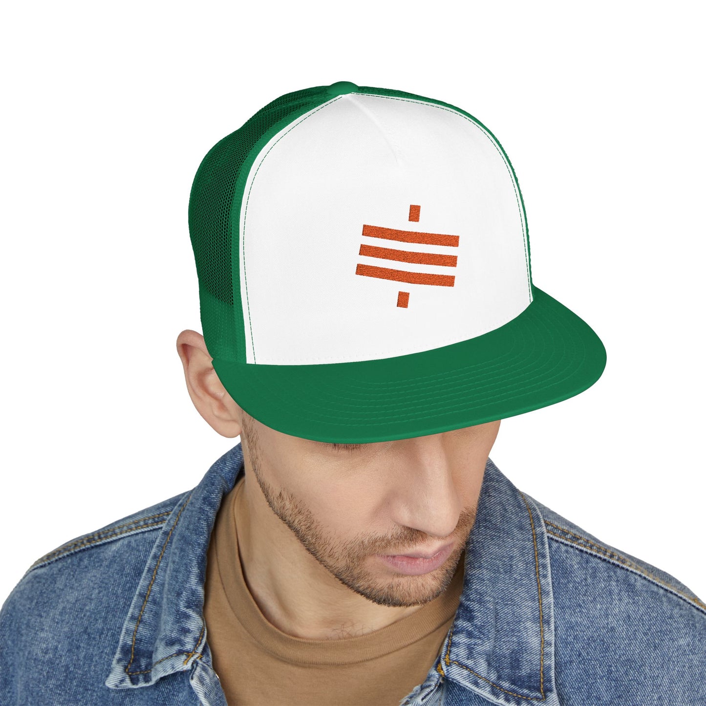 SATS Symbol Unisex Flat Brim Trucker Hat